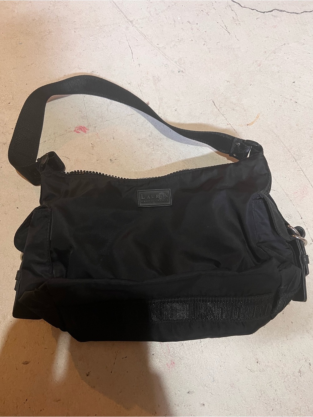 Lauren Ralph Lauren Black Nylon Shoulder Bag